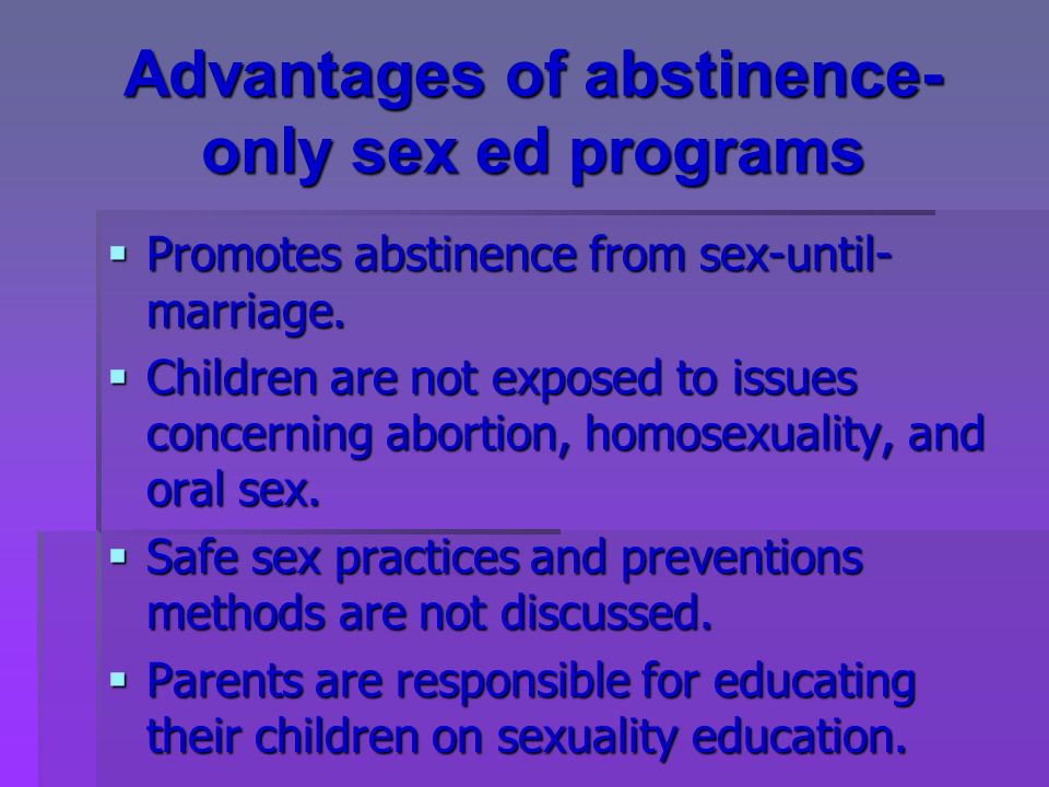 Disadvantages Of Sex Education 71