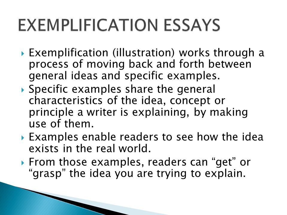 exemplification paragraph examples