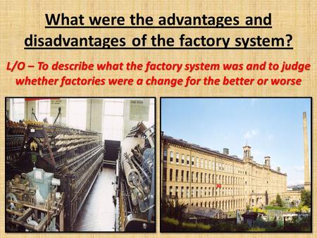 What were the advantages and disadvantages of the factory system?
