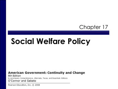 Social Welfare Policy Chapter 17