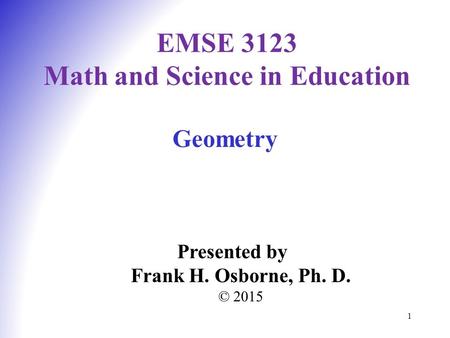EMSE 3123 Math and Science in Education
