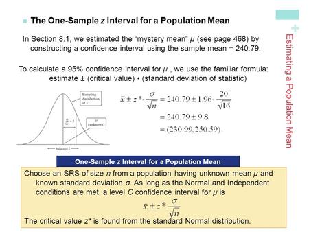 Estimating a Population Mean