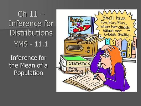Ch 11 – Inference for Distributions YMS - 11.1 Inference for the Mean of a Population.