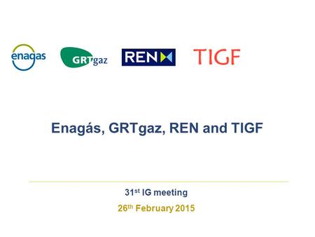 31st IG meeting 26th February 2015