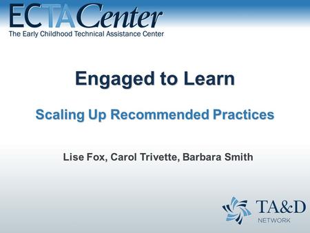 Engaged to Learn Scaling Up Recommended Practices