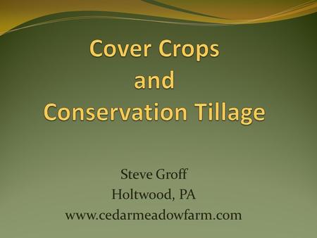 Cover Crops and Conservation Tillage