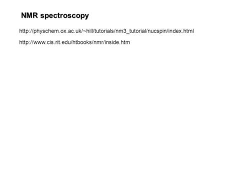 NMR spectroscopy