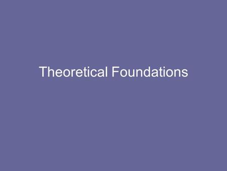 Theoretical Foundations. Biological Theory 1.Genetic- About half of intelligence is attributed to genes 73% of obesity 2.Anatomical-structure of the brain.