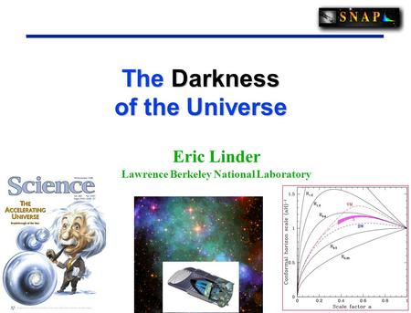 1 1 The Darkness of the Universe Eric Linder Lawrence Berkeley National Laboratory.
