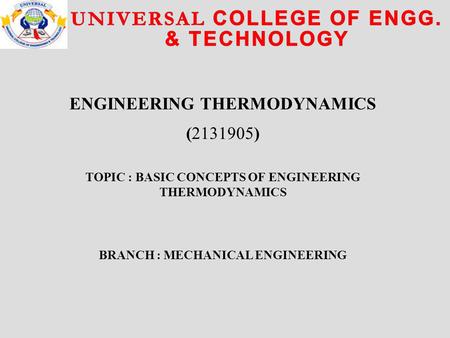 Universal College of Engg. & Technology