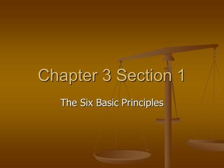 The Six Basic Principles
