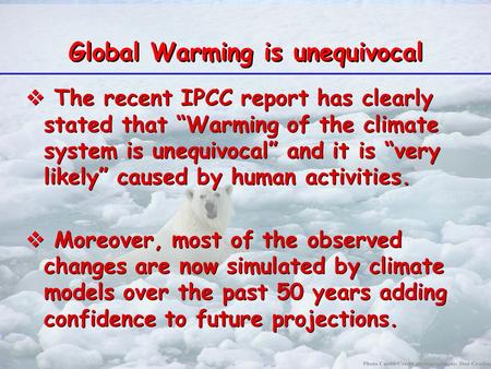 Global Warming is unequivocal
