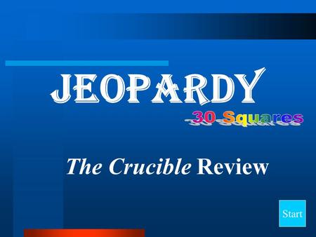Jeopardy 30 Squares The Crucible Review Start.