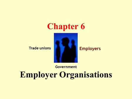 Chapter 6 Employer Organisations Trade unions Government Employers.