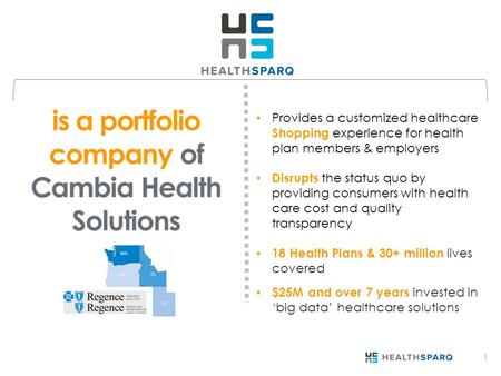 Provides a customized healthcare Shopping experience for health plan members & employers Disrupts the status quo by providing consumers with health care.