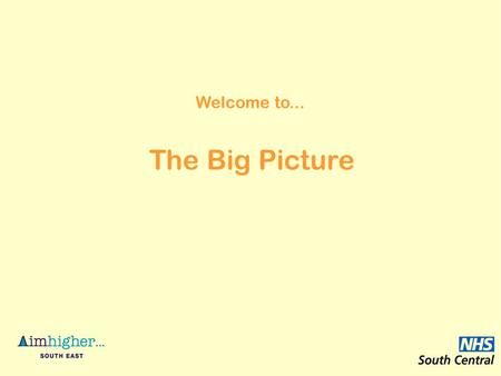 Welcome to... The Big Picture. This presentation contains a sequence of images. The Big Picture Each image shows slightly more of one big picture. After.