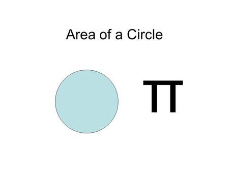 Area of a Circle π. Starter Which of these shapes has the greatest perimeter? Which has the smallest? What is each perimeter in terms of d? d d d.