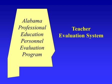 Alabama Professional Education Personnel Evaluation Program Teacher