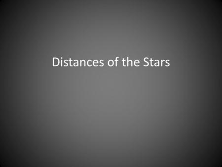 Distances of the Stars. Key Ideas Distance is the most important & most difficult quantity to measure in Astronomy Method of Trigonometric Parallaxes.