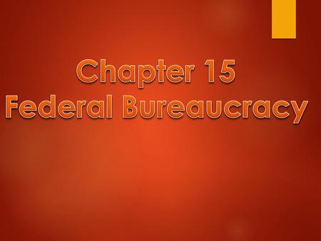 I. THE BUREAUCRACY A.KEY DEFINITIONS AND FACTS B.B. KEY FEATURES OF A BUREAUCRA CY 1.A bureaucracy is a large, complex organization of appointed officials.