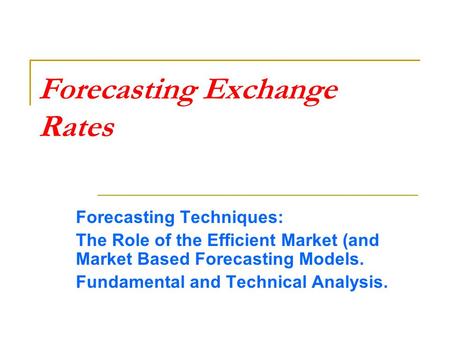 methods for predicting the stock market