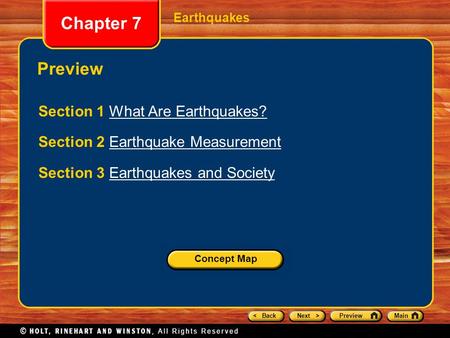 Chapter 7 Preview Section 1 What Are Earthquakes?