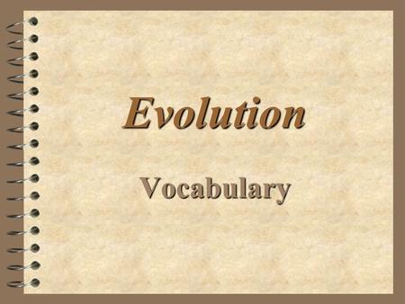 Evolution Vocabulary.