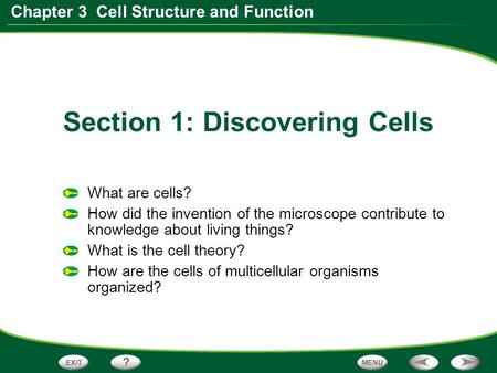 Section 1: Discovering Cells