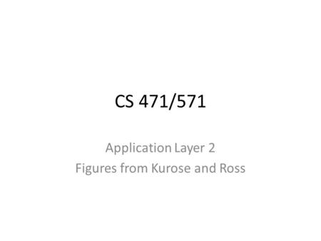 Application Layer 2 Figures from Kurose and Ross