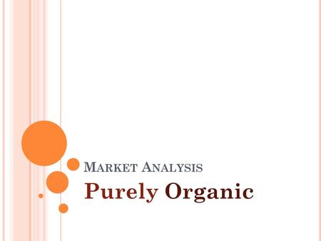 M ARKET A NALYSIS Purely Organic. M ARKETING F UNCTION : Marketing is the process of performing market research, selling products and/or services to customers.