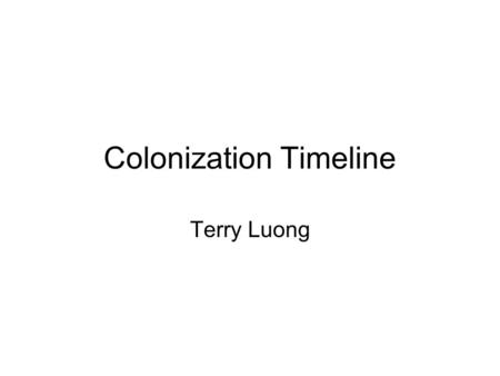Colonization Timeline