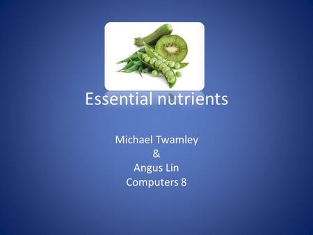 Essential nutrients Michael Twamley & Angus Lin Computers 8.