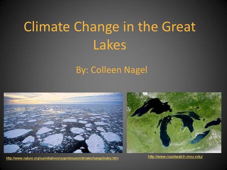 Climate Change in the Great Lakes By: Colleen Nagel