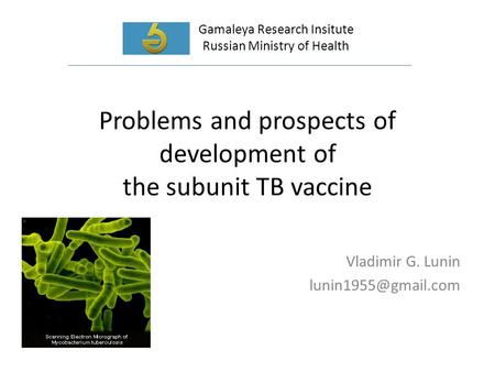 Problems and prospects of development of the subunit TB vaccine