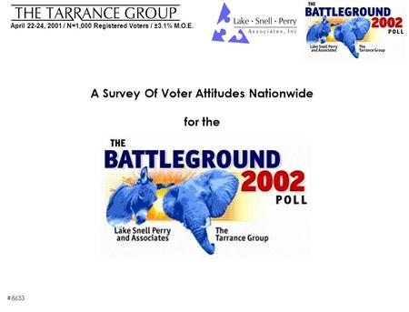 April 22-24, 2001 / N=1,000 Registered Voters / ±3.1% M.O.E. A Survey Of Voter Attitudes Nationwide for the #8633.