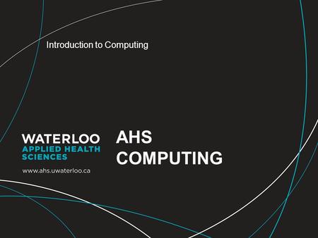 AHS COMPUTING Introduction to Computing. AHS Computing Personnel.