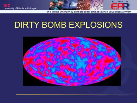 DIRTY BOMB EXPLOSIONS. OBJECTIVES Recognize the potential complications from a terrorist attack using a “Dirty Bomb” Describe the different types of radiation.