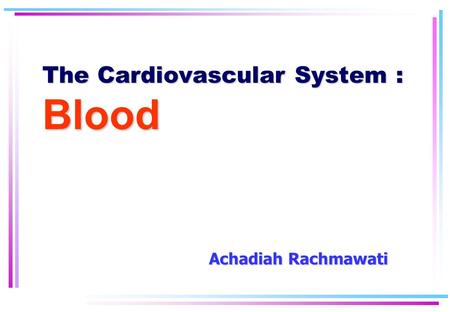 The Cardiovascular System : Blood