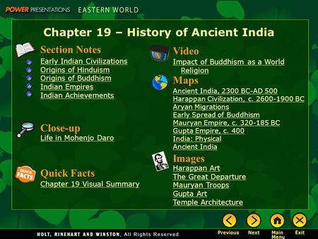 Chapter 19 – History of Ancient India