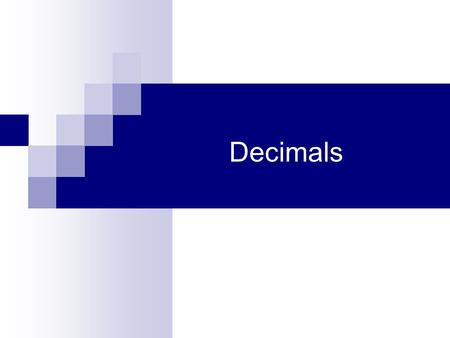 Decimals 1.