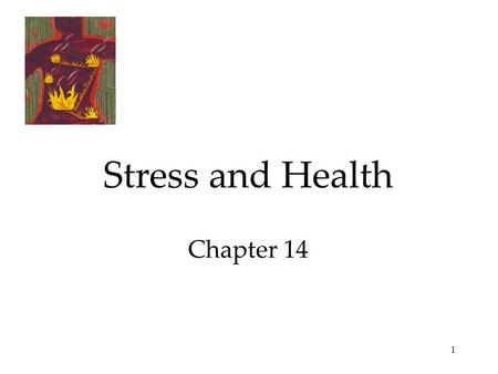 1 Stress and Health Chapter 14. 2 Stress Psychological states cause physical illness. Stress is any circumstance (real or perceived) that threatens a.