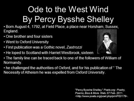 Ode to the West Wind By Percy Bysshe Shelley