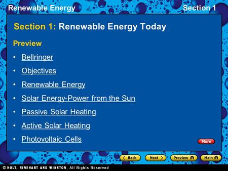 Section 1: Renewable Energy Today