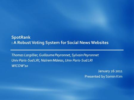 SpotRank : A Robust Voting System for Social News Websites