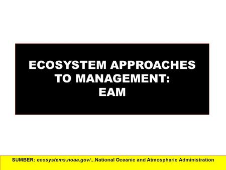 ECOSYSTEM APPROACHES TO MANAGEMENT: EAM SUMBER: ecosystems.noaa.gov/...‎National Oceanic and Atmospheric Administration.