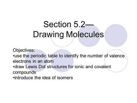 Section 5.2— Drawing Molecules