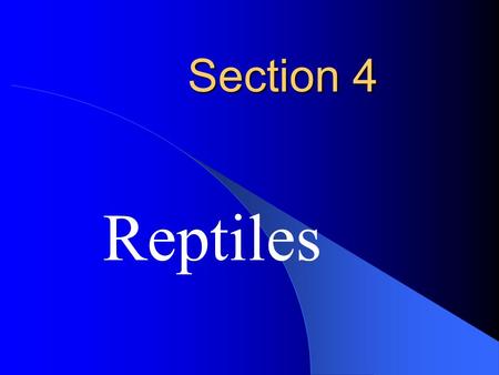 Section 4 Reptiles. Reptiles A reptile is an ectothermic vertebrate that has lungs and scaly skin. Examples: snakes, lizards, turtles, alligators, and.