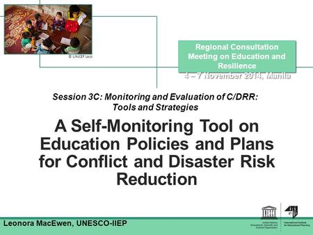 Session 3C: Monitoring and Evaluation of C/DRR: Tools and Strategies