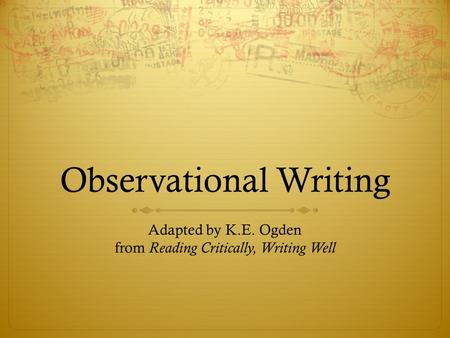 Observational Writing