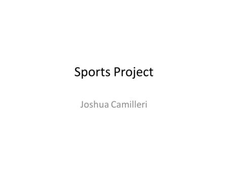 Sports Project Joshua Camilleri. VOLLEYBALL  Volleyball is an Olympic team sport in which two teams of six active players, separated by a high net, each.